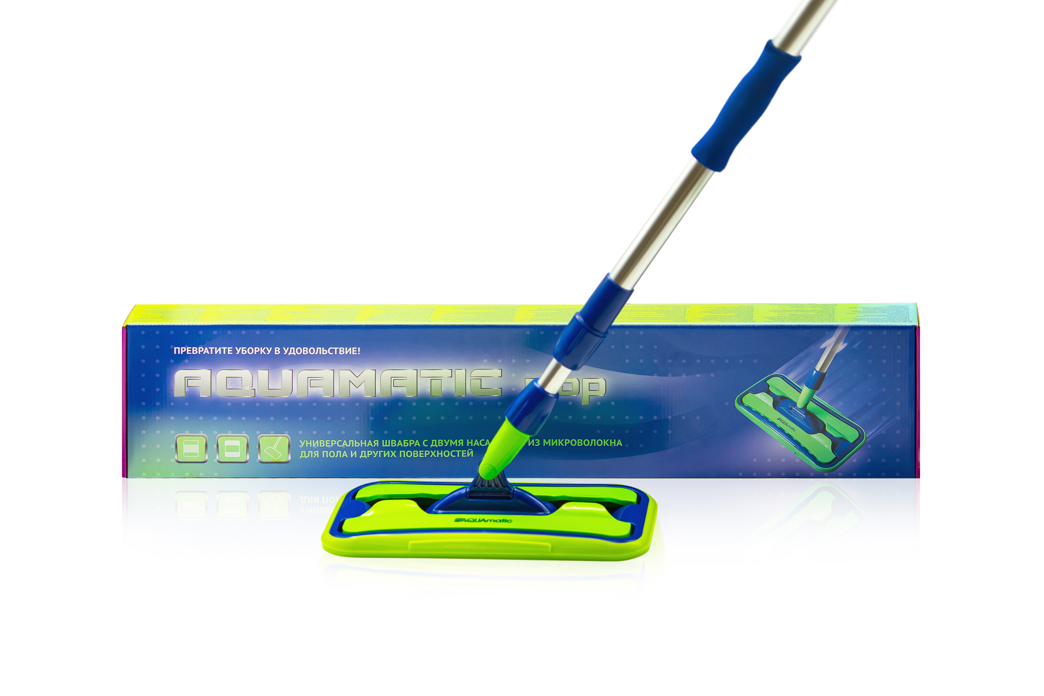 Универсальная швабра с двумя насадками Aquamatic Mop :: Green Fiber.Mop ::  Продукты :: Greenway