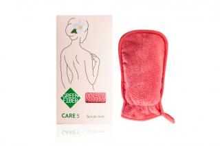 Green Fiber CARE 5, Варежка-скраб для душа, коралловая